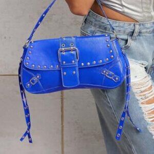 Women's Shoulder Bags Y2K PU Leather Clutch Small Purse Hobo Bags‎